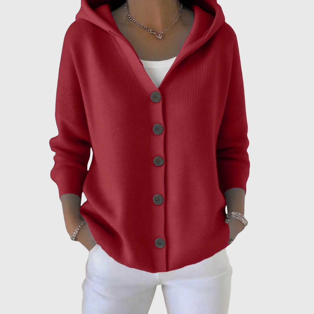 Women's Hooded Button Cardigan
