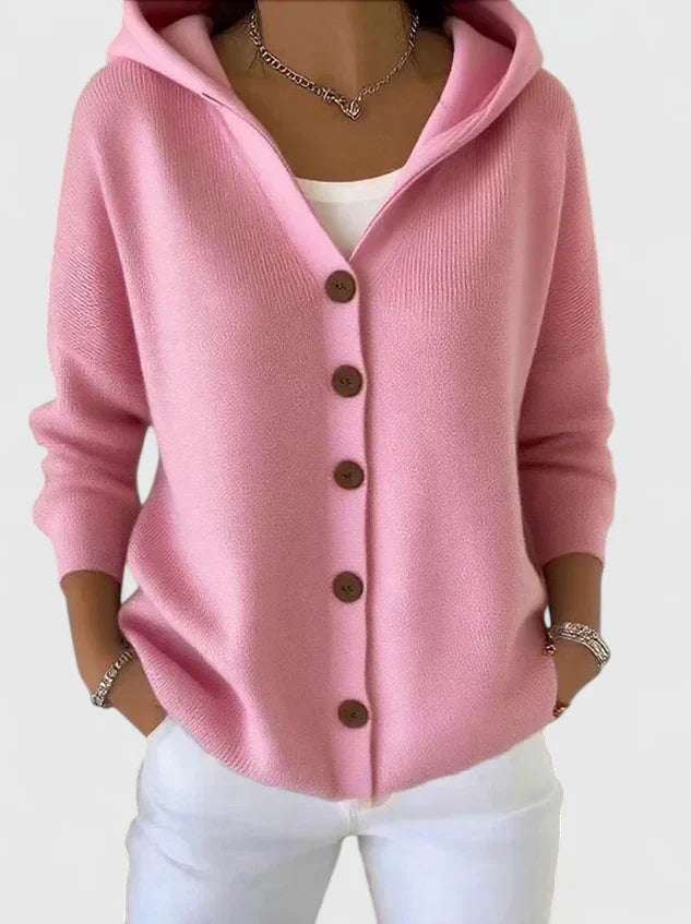 Women's Hooded Button Cardigan