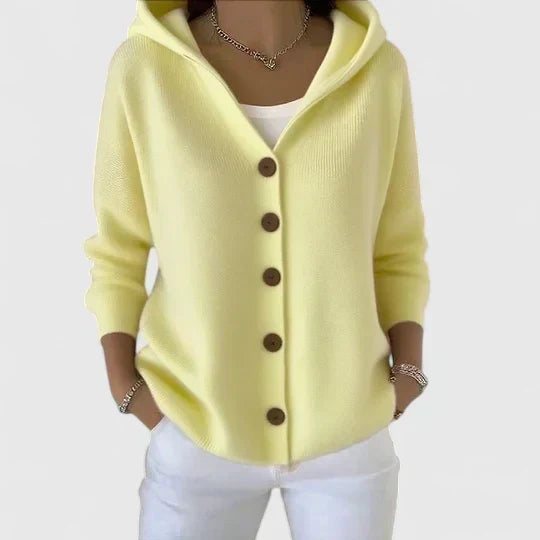 Women's Hooded Button Cardigan