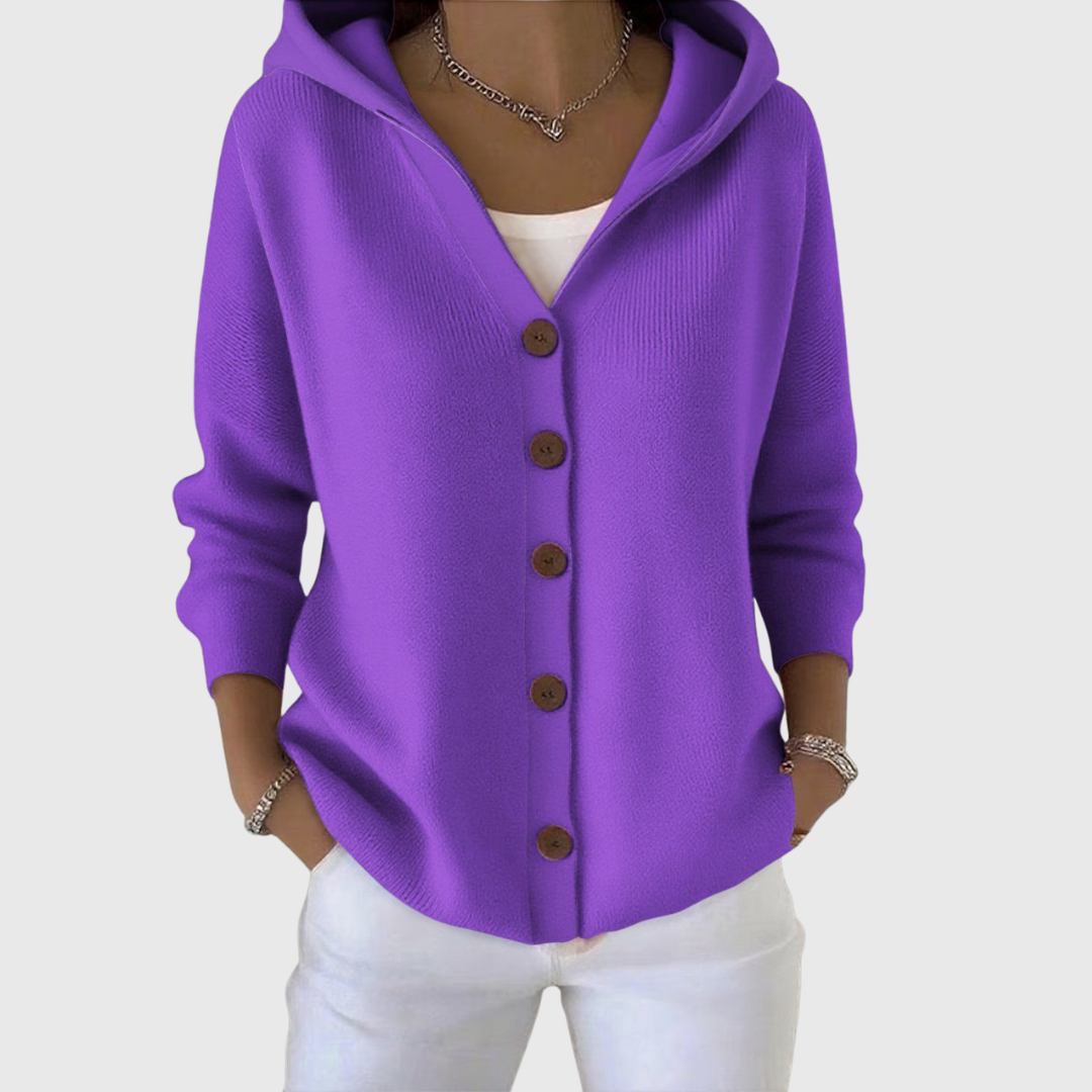 Women's Hooded Button Cardigan