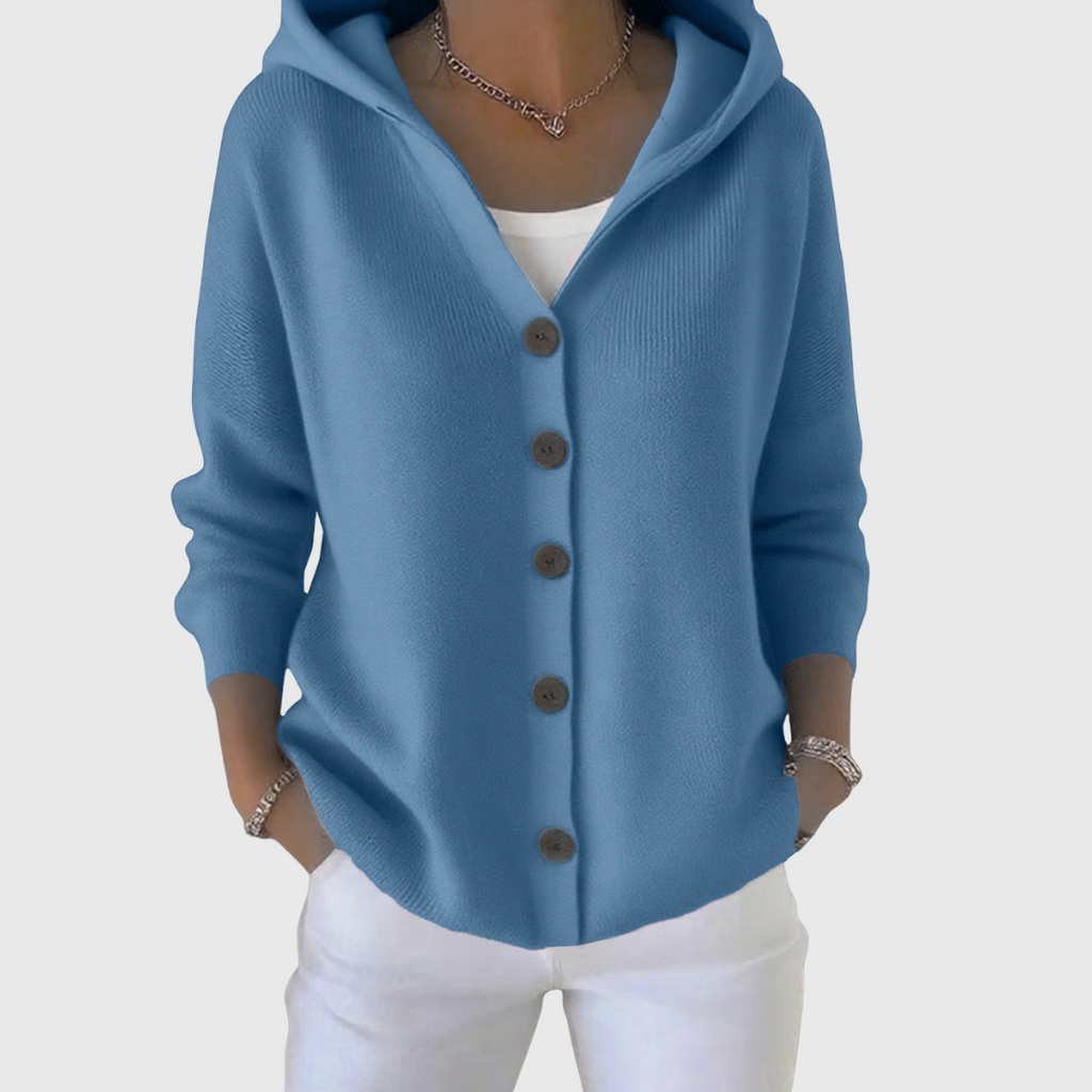 Women's Hooded Button Cardigan