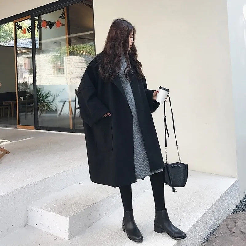Women's Relaxed Wool Blend Overcoat