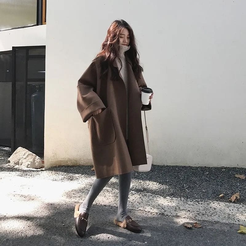 Women's Relaxed Wool Blend Overcoat