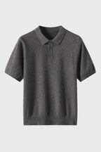 Men's Ribbed Hem Knitted Polo