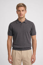 Men's Ribbed Hem Knitted Polo