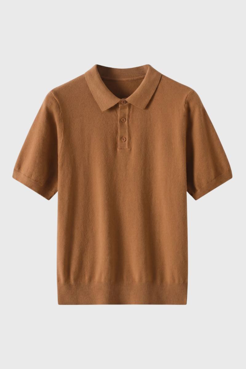 Men's Ribbed Hem Knitted Polo