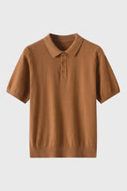 Men's Ribbed Hem Knitted Polo