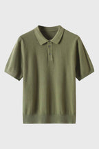 Men's Ribbed Hem Knitted Polo