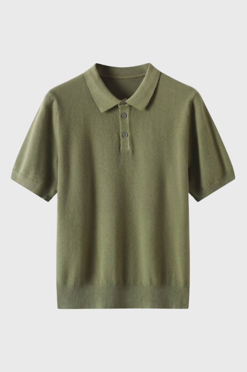Men's Ribbed Hem Knitted Polo
