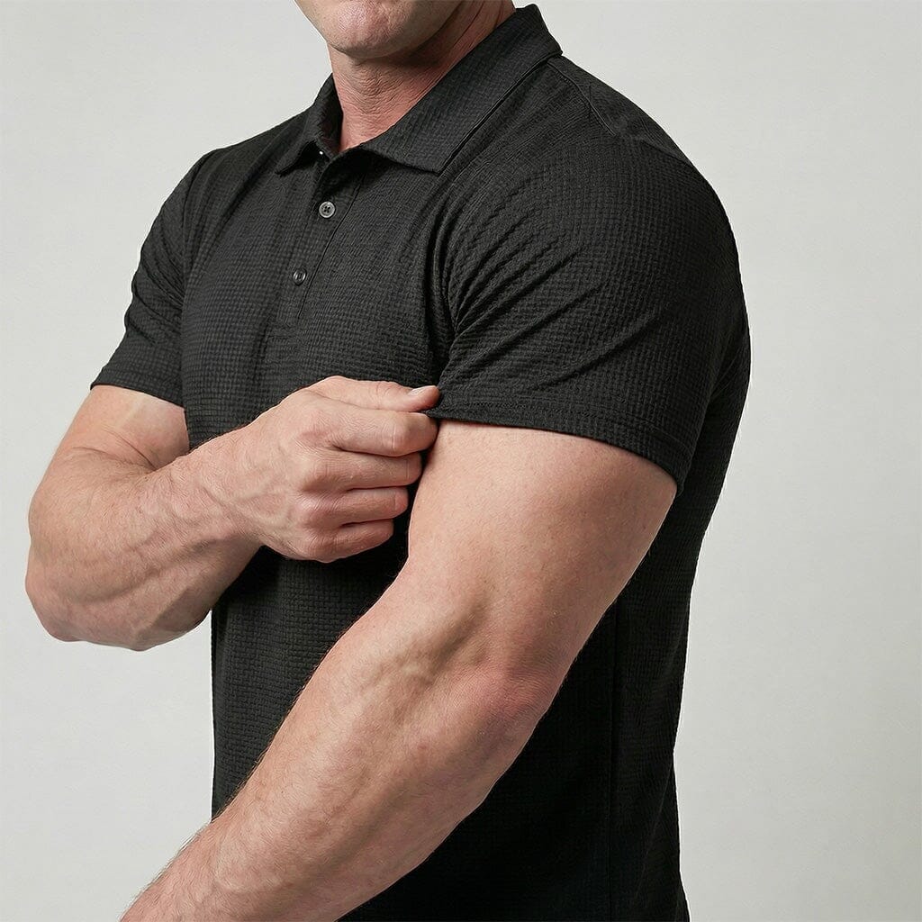 Men's Stretch Textured Polo Shirt