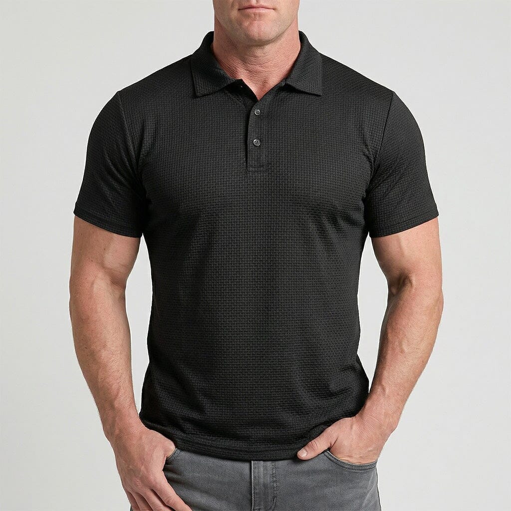 Men's Stretch Textured Polo Shirt