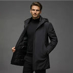 Men's Insulated Long Hooded Overcoat