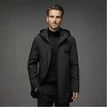 Men's Insulated Long Hooded Overcoat