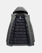 Men's Insulated Long Hooded Overcoat