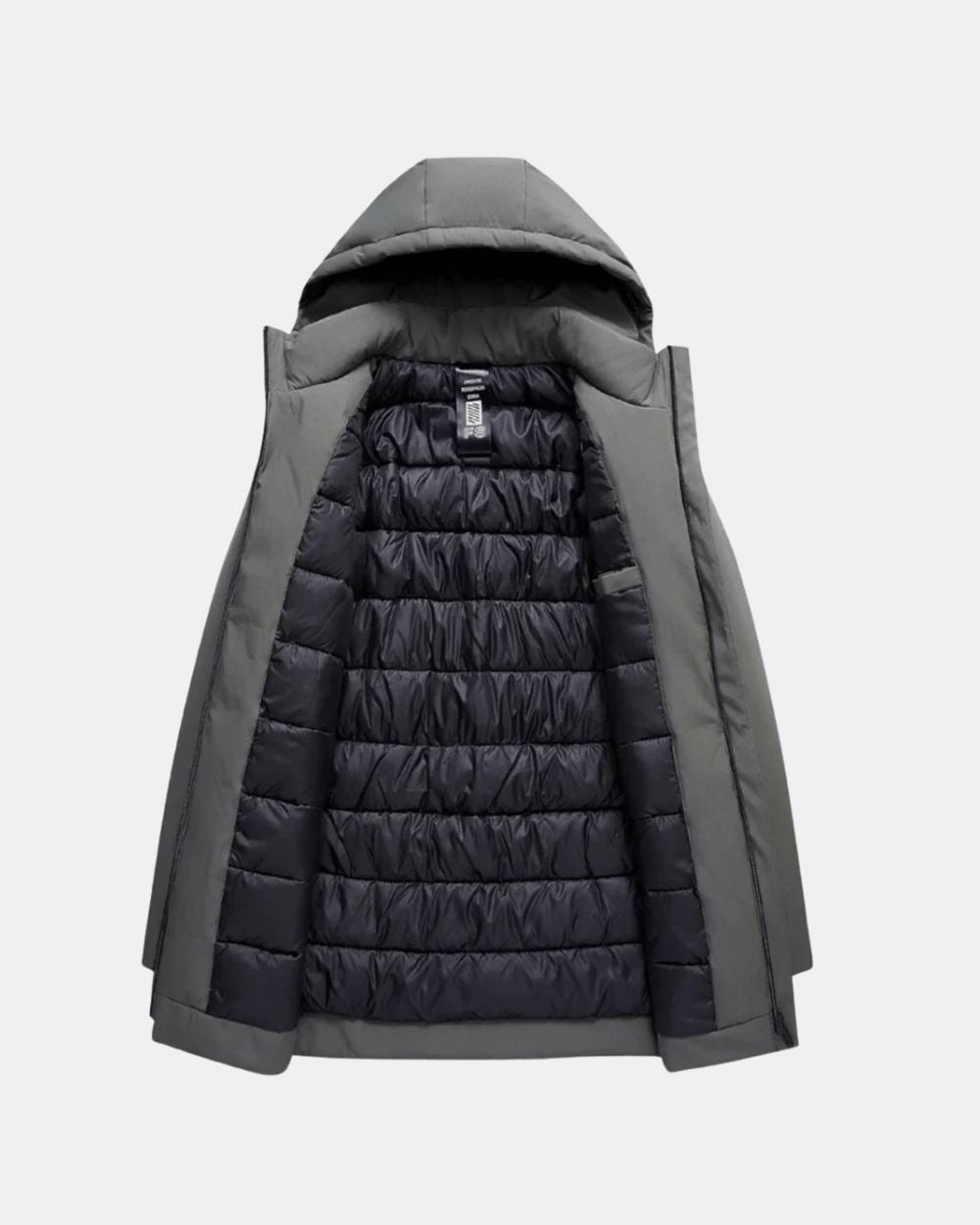 Men's Insulated Long Hooded Overcoat