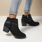 Women's Block Heel Tassel Boots