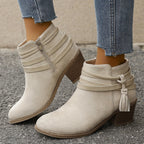 Women's Block Heel Tassel Boots