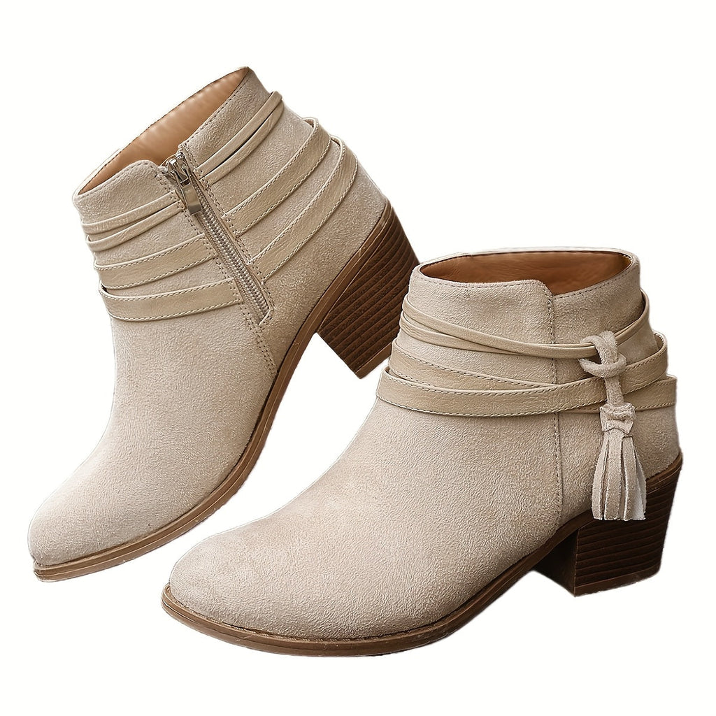 Women's Block Heel Tassel Boots