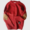 Men's Elbow Patch Crew Neck Jumper