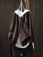 Women's Oversized Purple Knit Cardigan