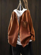 Women's Oversized Purple Knit Cardigan