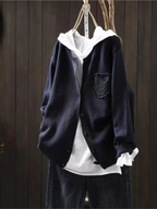 Women's Oversized Purple Knit Cardigan