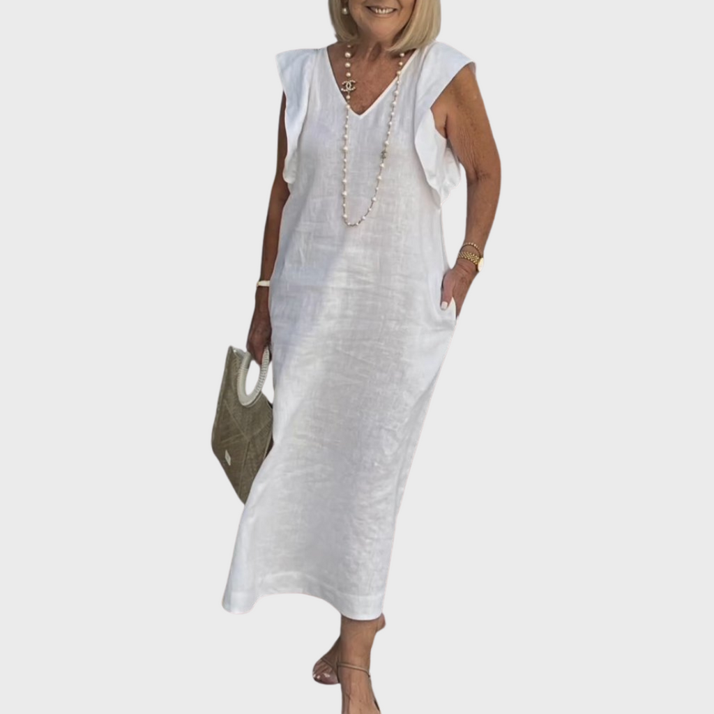 Women's Maxi V-Neck Pocket Dress