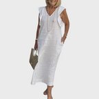 Women's Maxi V-Neck Pocket Dress