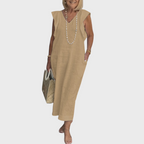 Women's Maxi V-Neck Pocket Dress