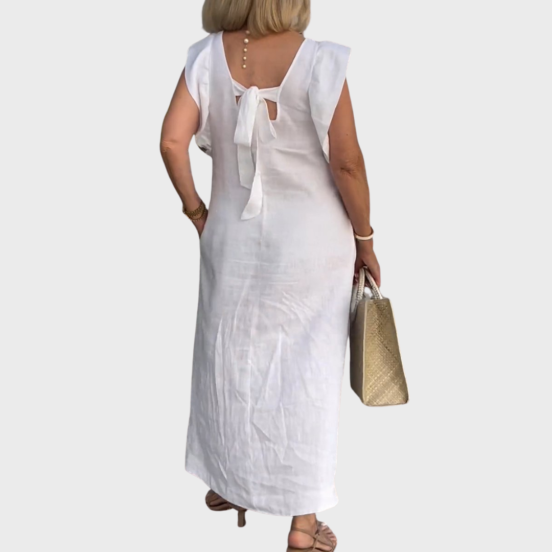 Women's Maxi V-Neck Pocket Dress