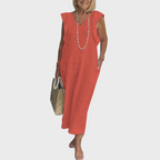 Women's Maxi V-Neck Pocket Dress