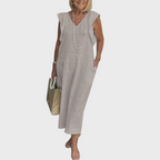 Women's Maxi V-Neck Pocket Dress