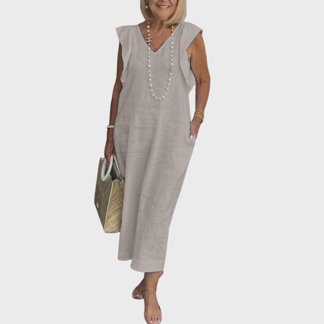 Women's Maxi V-Neck Pocket Dress