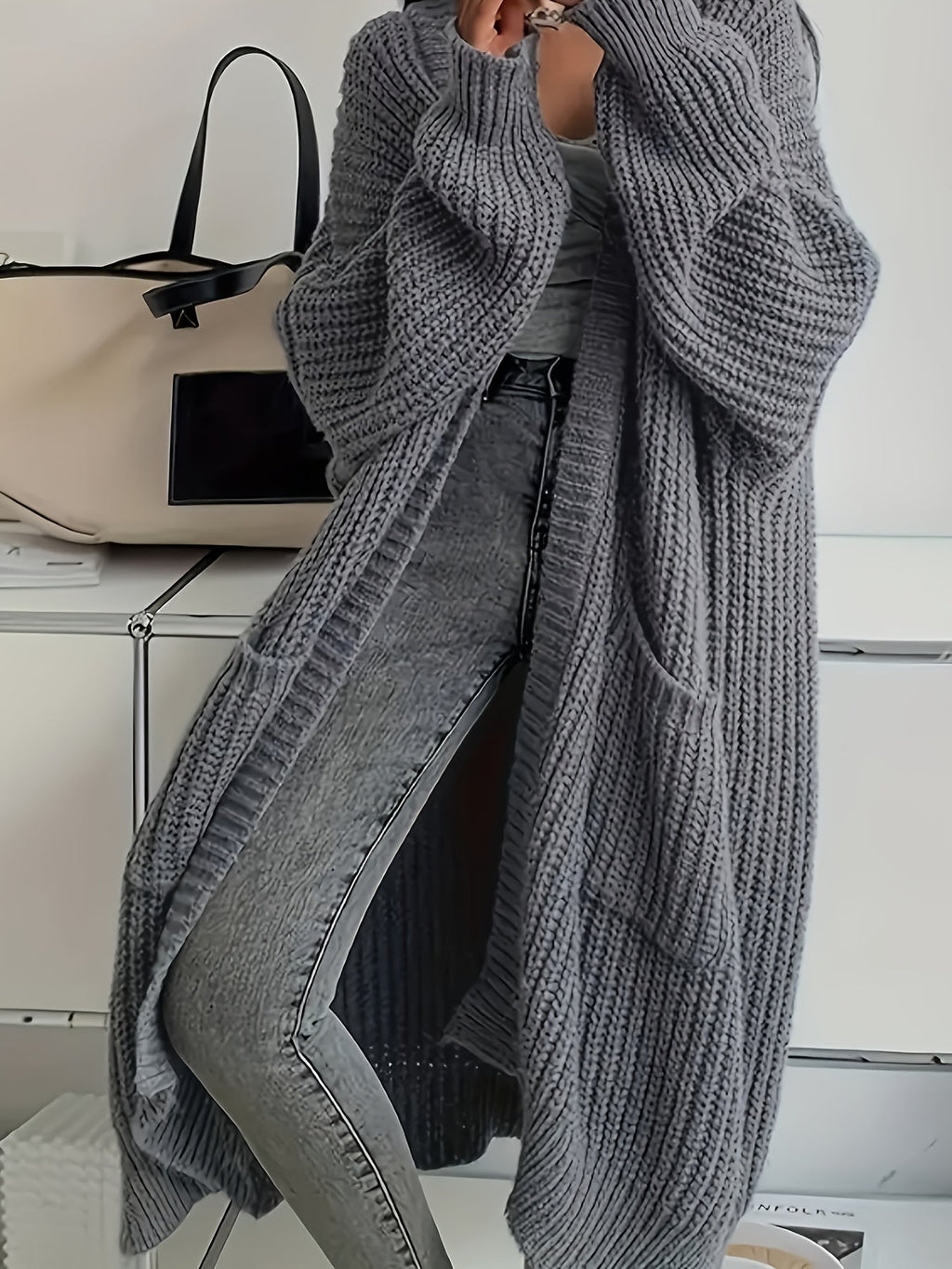 Women's Long Knit Oversized Cardigan