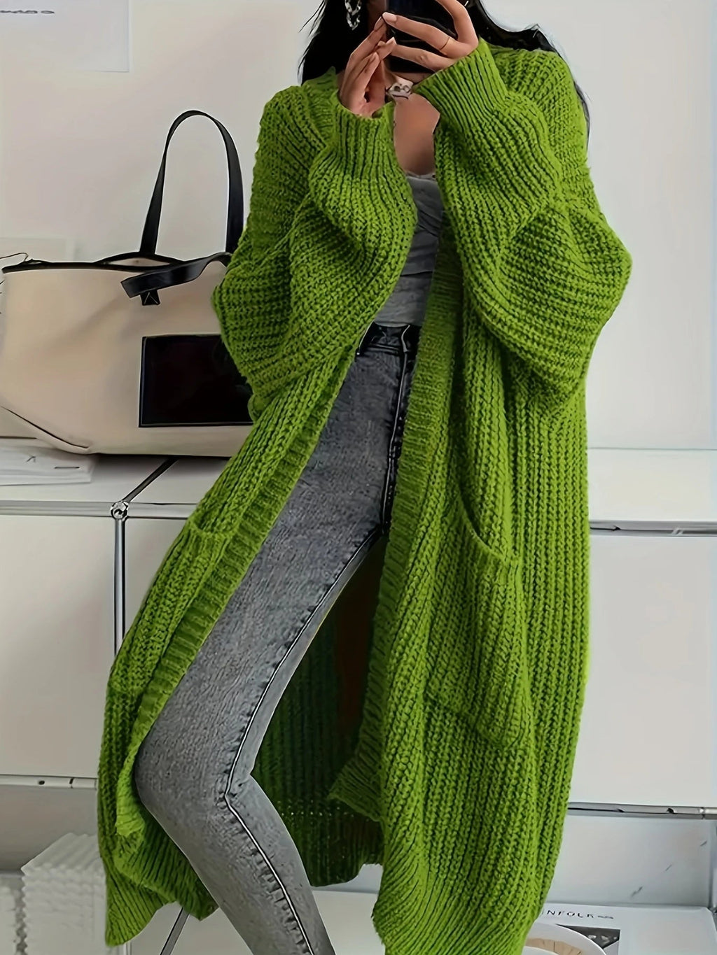 Women's Long Knit Oversized Cardigan