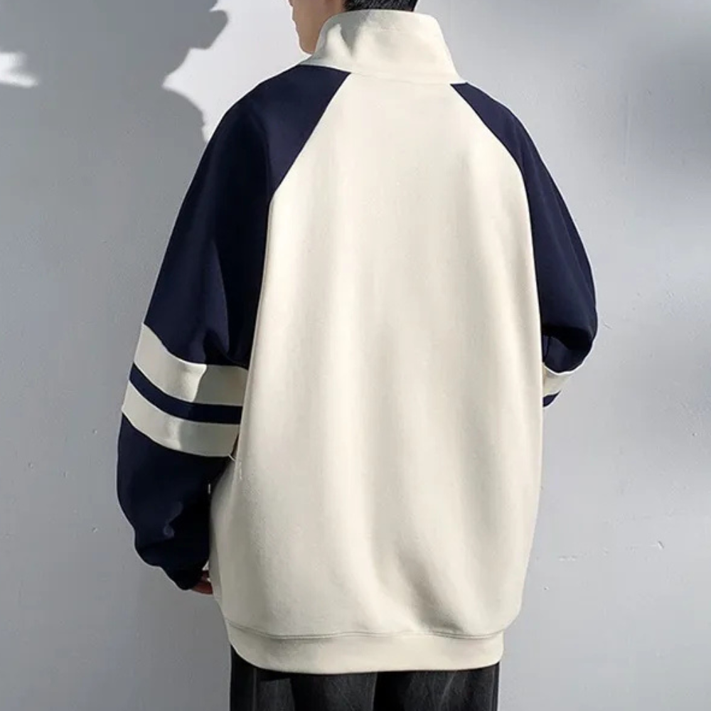 Men's Stand Collar Printed Sweatshirt