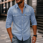 Men's Denim Button-Up Shirt