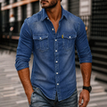 Men's Denim Button-Up Shirt