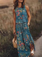 Women's Bohemian Sleeveless Maxi Dress