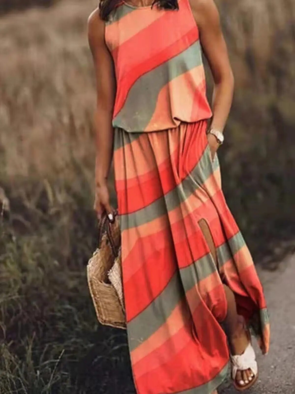 Women's Bohemian Sleeveless Maxi Dress
