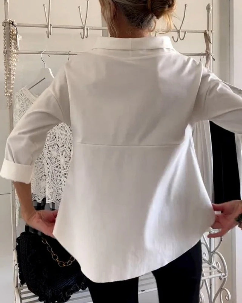 Women's Three-Quarter Sleeve Boat-Neck Blouse