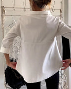 Women's Three-Quarter Sleeve Boat-Neck Blouse