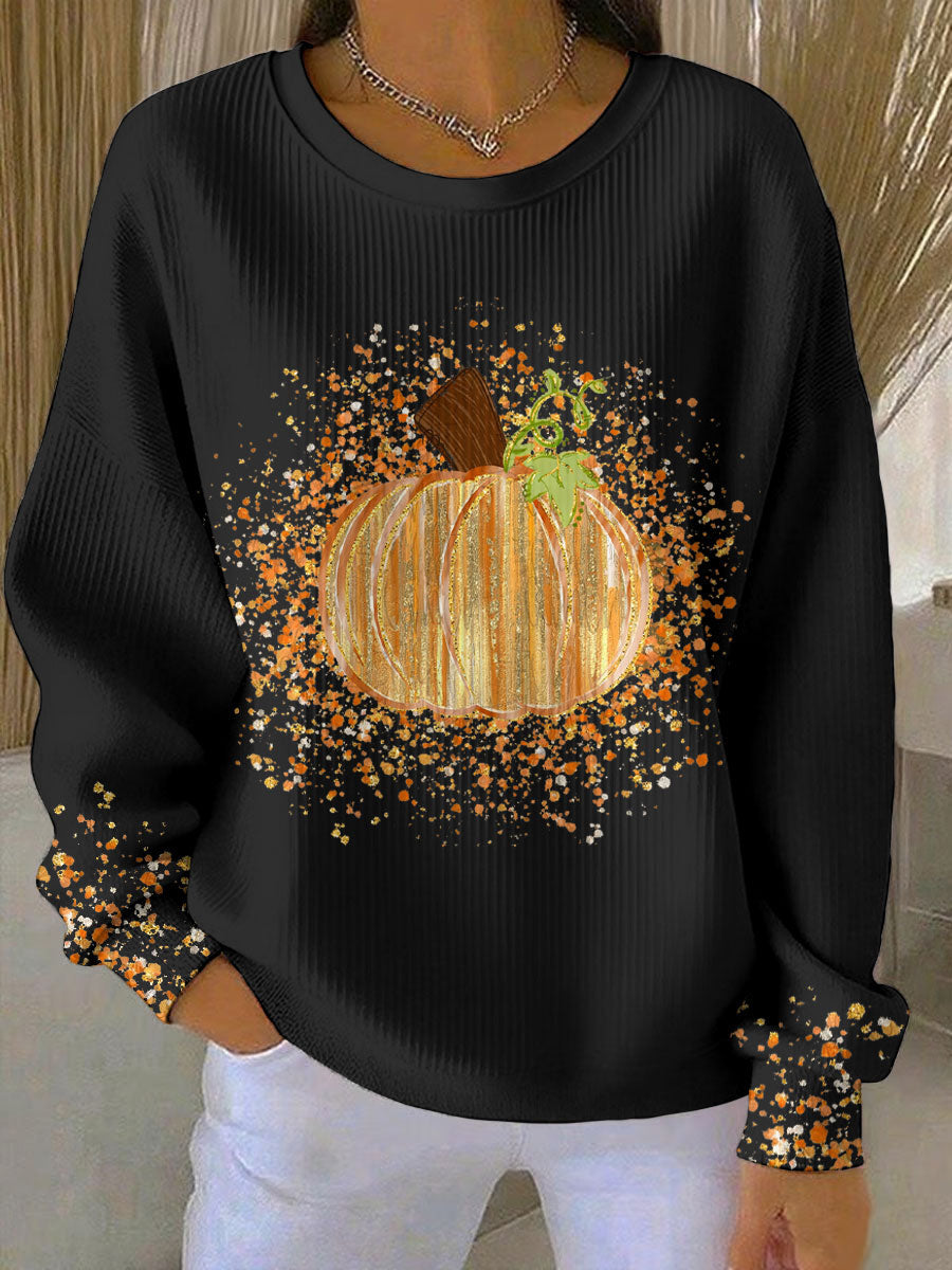 Women's Pumpkin Print Sweatshirt