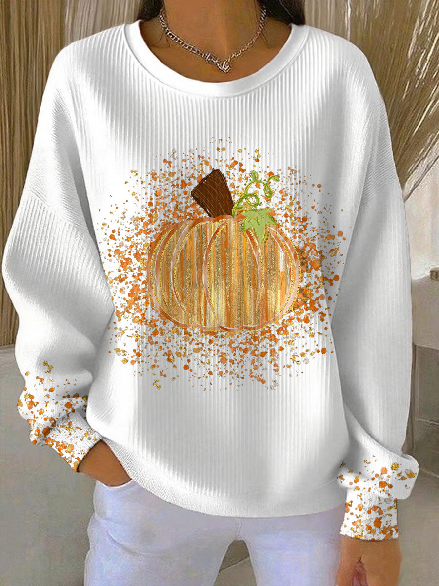 Women's Pumpkin Print Sweatshirt