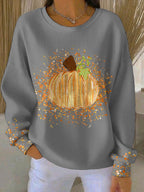 Women's Pumpkin Print Sweatshirt