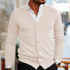 Men's V-Neck Button Up Cardigan