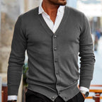 Men's V-Neck Button Up Cardigan