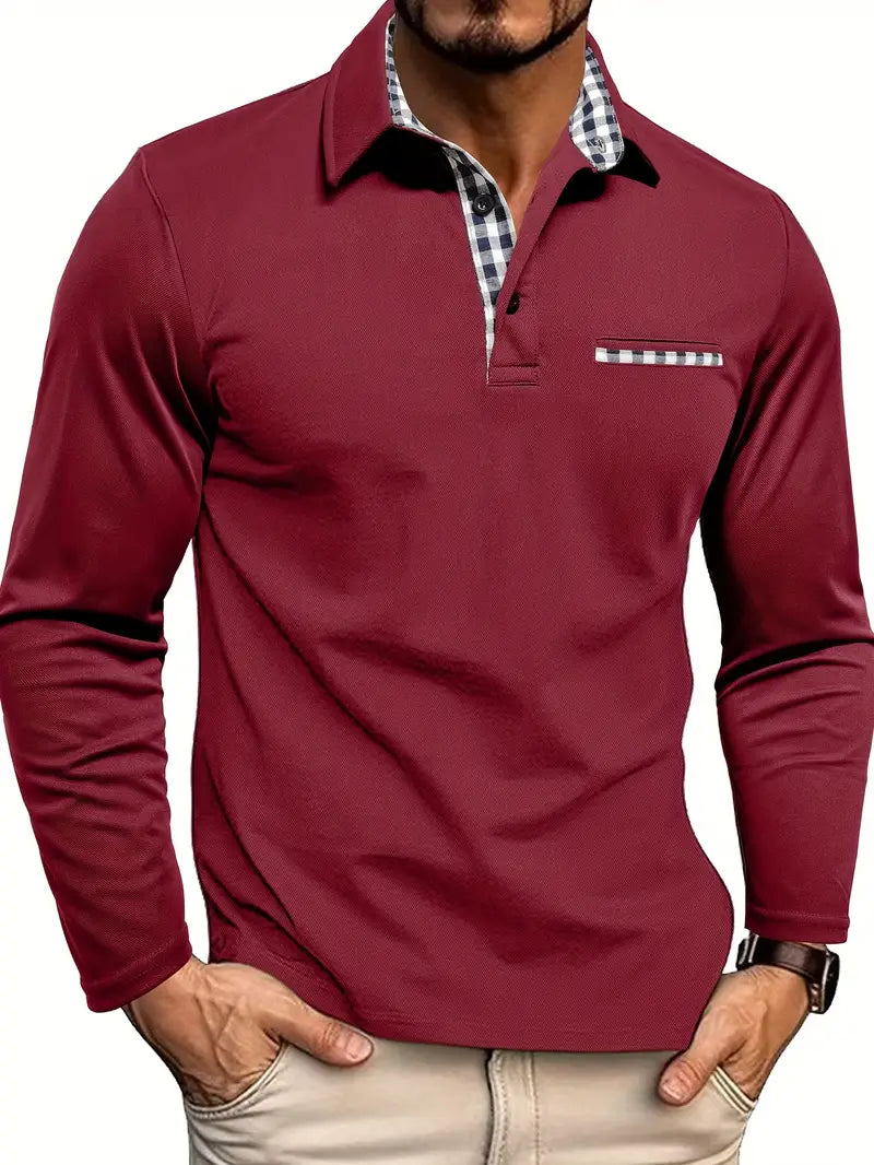 Men's Cotton Blend Long Sleeve Polo