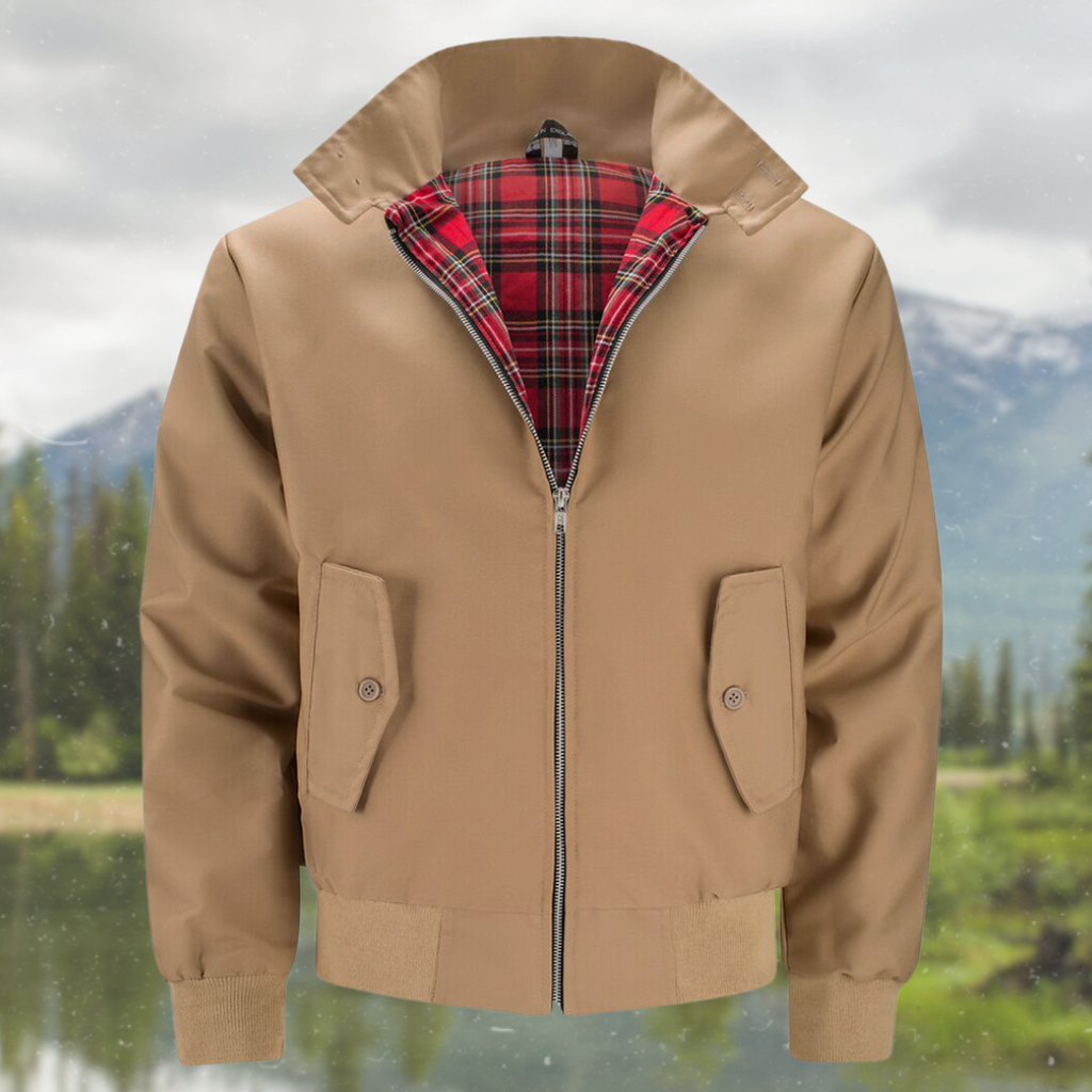 Men's Tartan Lined Harrington Jacket