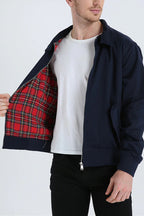 Men's Tartan Lined Harrington Jacket